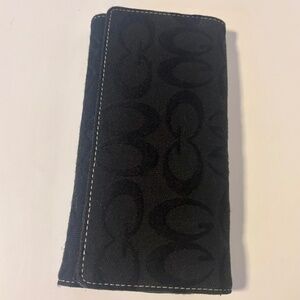 Y2K Vintage Guess Trifold G Logo Canvas Pocketbook Wallet Card Slots Black